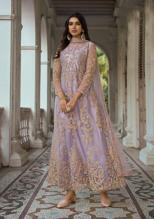 Zariveda Lavender Butterfly Net Salwar Suit