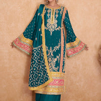 Zariveda Real Chinnon Silk Heavy Embroidery Palazzo Set