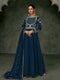 Zariveda Navy Blue Premium Silk Gown