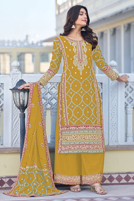 Zariveda Heavy Embroidery Chinnon Silk Salwar Kameez