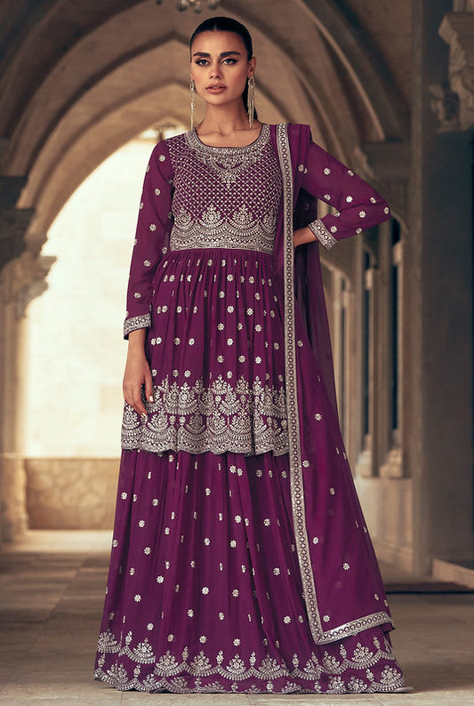 Zariveda Heavy Embroidery Georgette Sharara Set