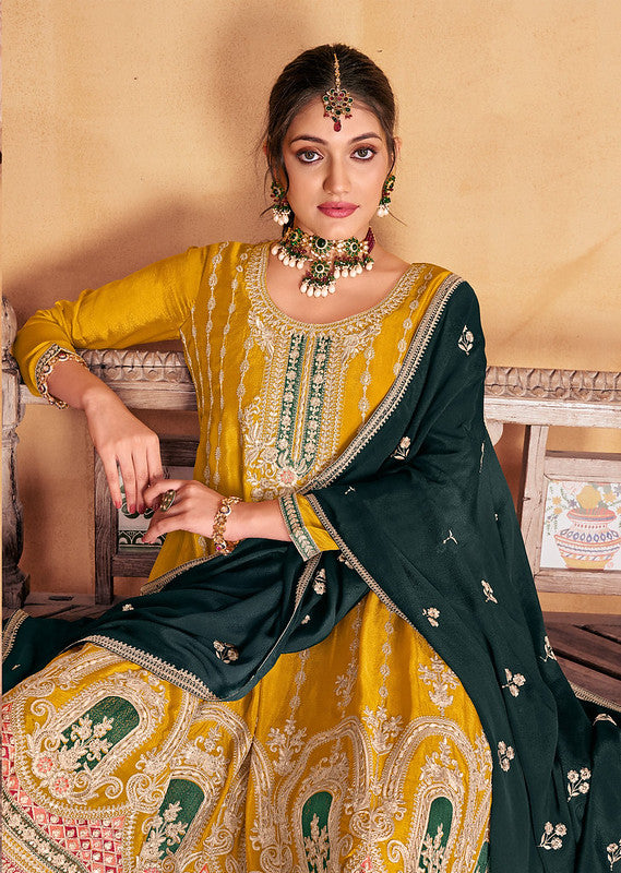 Zariveda Heavy Embroidery Premium Chinnon Silk Salwar Kameez