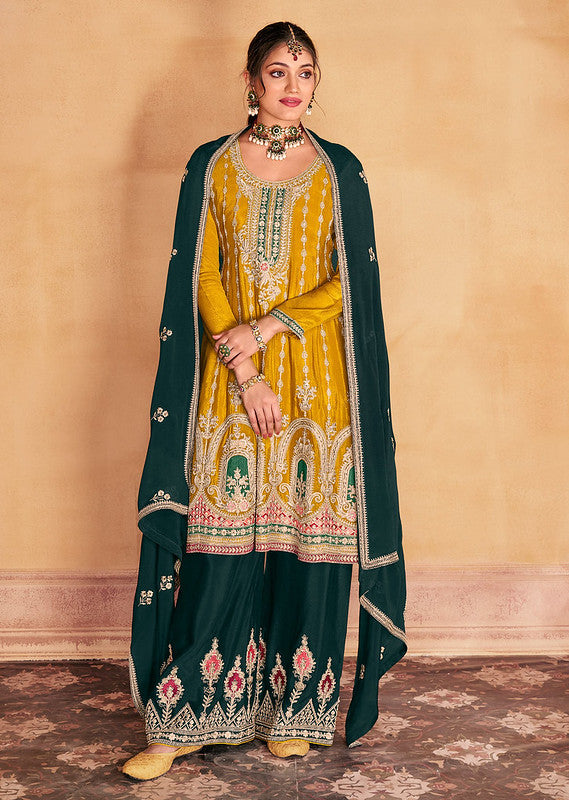 Zariveda Heavy Embroidery Premium Chinnon Silk Salwar Kameez