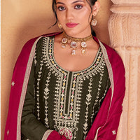 Zariveda Heavy Embroidery Premium Chinnon Silk Salwar Kameez