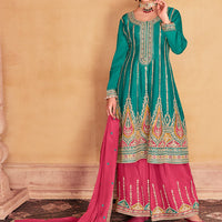 Zariveda Heavy Embroidery Premium Chinnon Silk Salwar Kameez