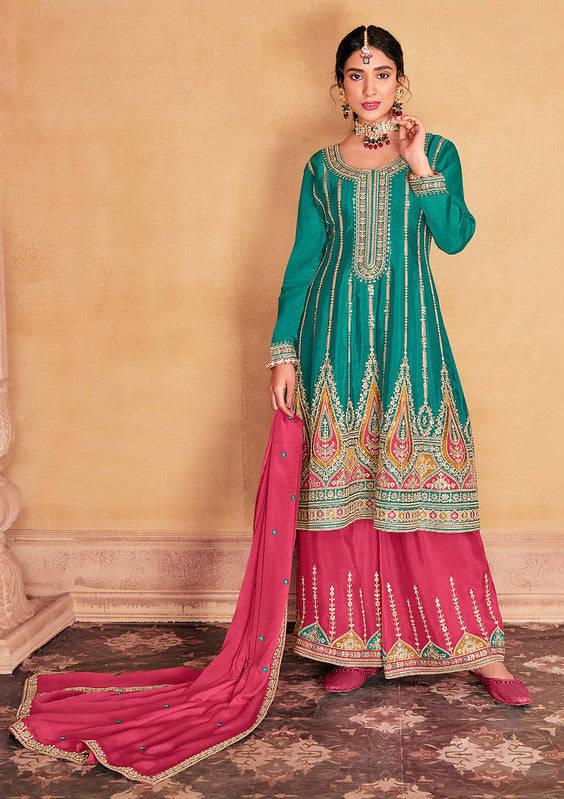 Zariveda Heavy Embroidery Premium Chinnon Silk Salwar Kameez