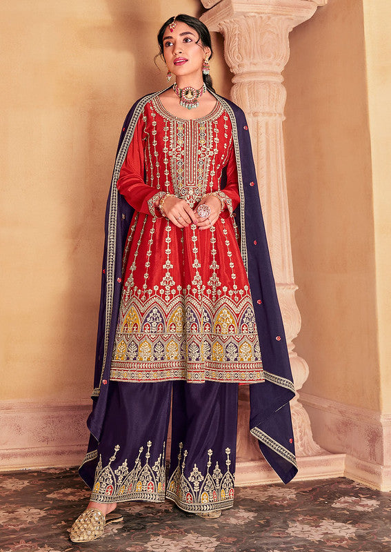 Zariveda Heavy Embroidery Premium Chinnon Silk Salwar Kameez