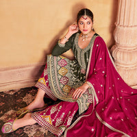 Zariveda Heavy Embroidery Premium Chinnon Silk Salwar Kameez