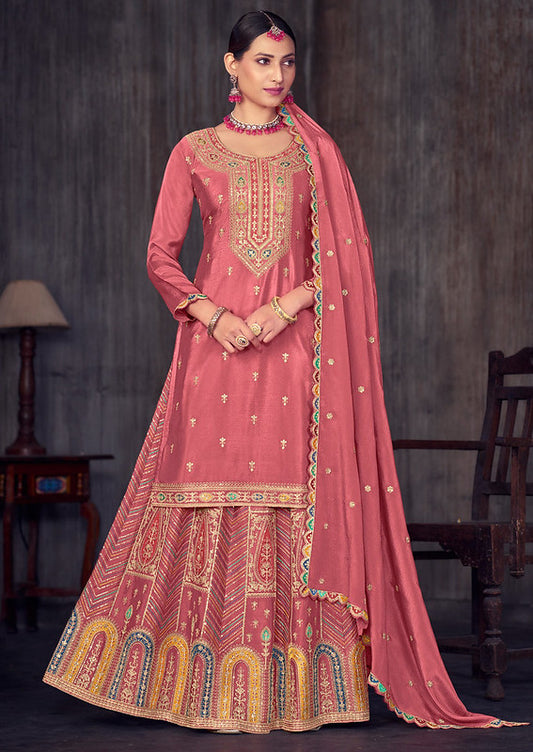 Zariveda Heavy Embroidery Premium Chinnon Sharara Set