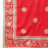 Ethnic Motifs Printed Maroon Lehenga & Blouse With Dupatta