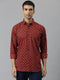 Millennial Men Maroon & Blue  Cotton  Full Sleeve  Shirt for Men-MMF0279 - Zarivedaworld.com