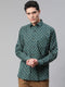 Millennial Men Teal Green & Green Cotton  Full Sleeve  Shirt for Men-MMF0287 - Zarivedaworld.com