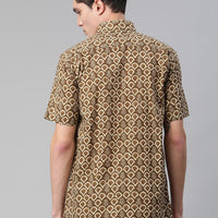 Millennial Men Brown & Beige Cotton  Half Sleeve Shirt for Men-MMH0168 - Zarivedaworld.com