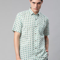 Millennial Men Sky Blue & Teal  Cotton  Half Sleeve Shirt for Men-MMH0178 - Zarivedaworld.com