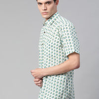 Millennial Men Sky Blue & Teal  Cotton  Half Sleeve Shirt for Men-MMH0178 - Zarivedaworld.com